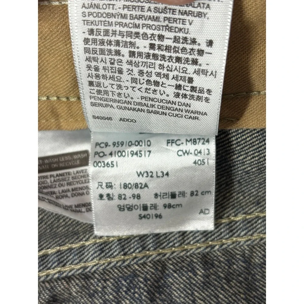 Levi's 511 Straight Leg Jeans Mens Blue Denim Dark‎ Wash 5-Pocket Whisker 32x34